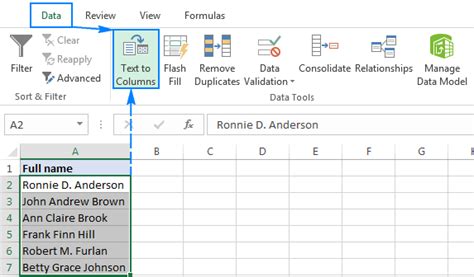 Split Names In Excel Separate First And Last Name Into Different