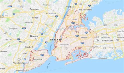 Mapa De Nova York Eua Destinos