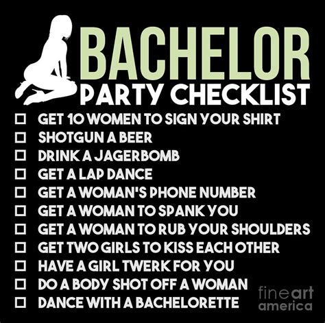 funny bachelor party checklist