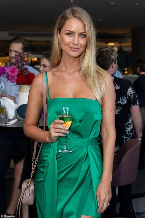Renae Ayris Stuns In An Emerald Frock As She Attends Flying Fish Launch
