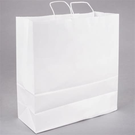 Jumbo 18 X 7 X 19 White Paper Shopping Bag With Handles 200bundle