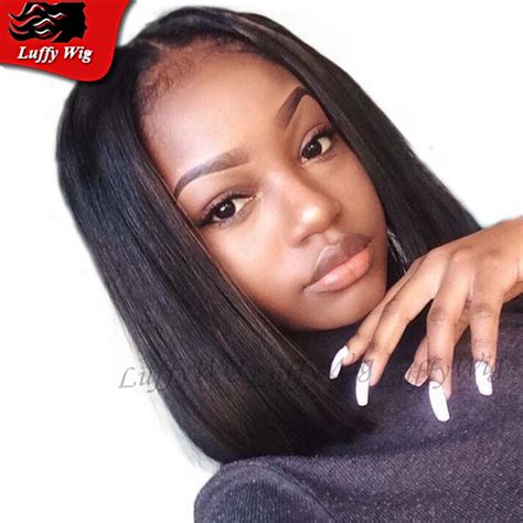 Curly clip ins, defined twist out, twist & pin protective style and other amazing styles for black women. Middle Part Glueless Bob Wigs Human Hair Lace Front Wigs ...