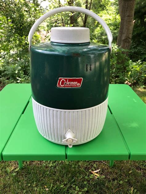 Coleman Green And White Water Jug Coleman Thermos Vintage Etsy