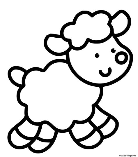 Coloriage Mouton Facile Maternelle Ans Jecolorie