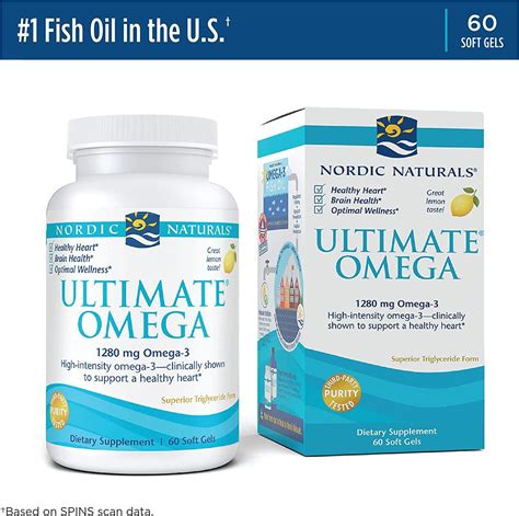 nordic naturals ultimate omega lemon flavor 1280 mg omega 3 60 soft gels high potency omega