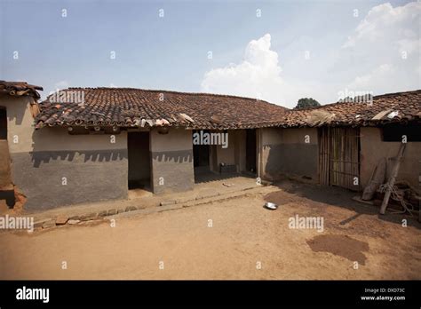 Tribal House Santhal Tribe Jarkatand Village Bokaro District Stock