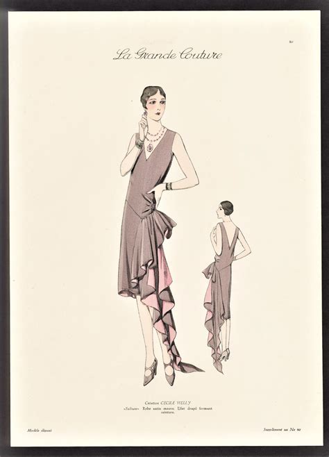 1920s French Art Deco Haute Couture Fashion Print Yoshagraphics
