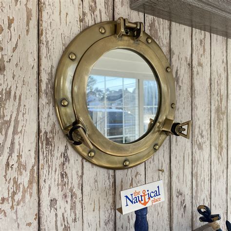 11 Antique Brass Finish Porthole Mirror Nautical Maritime Wall Decor