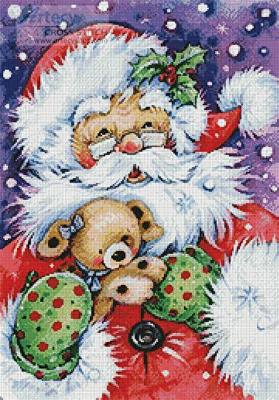 2018 schooler santa cross stitch chart and free winter embellishment. Santa with Puppy Cross Stitch Pattern by Tereena Clarke ...