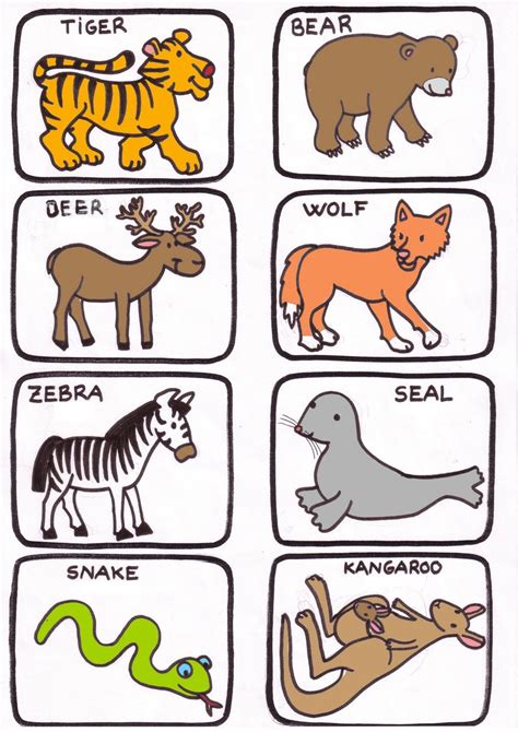 Animales Con Sus Nombre En Inglés Animales En Ingles Imagenes De
