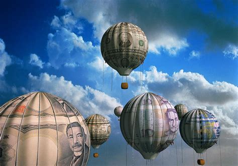 World Currency On Hot Air Balloons Photograph By Ros Roberts