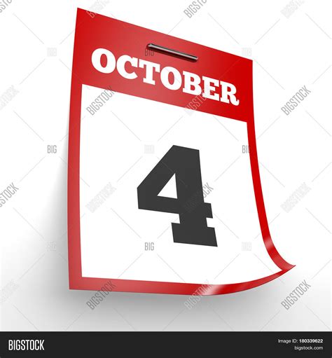 October 4 Calendar On Image And Photo Free Trial Bigstock