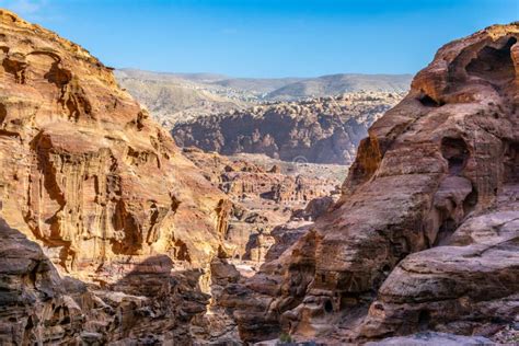 Aerial View Of Petra Valley In Jordan Stock Image Image Of Ancient