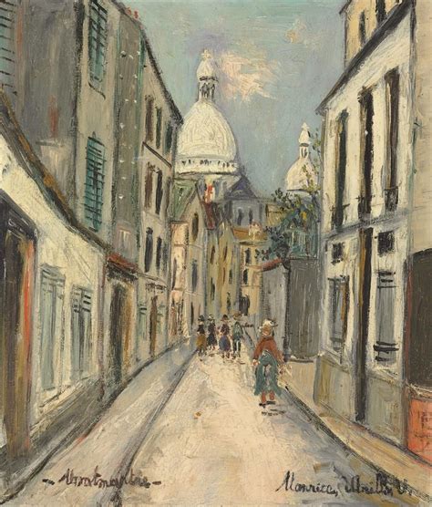 Maurice Utrillo 1883 1955 Rue De Chevalier De La Barre A Montmartre