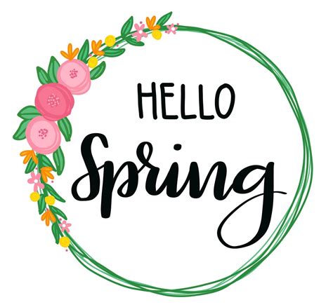 Spring Svg Word Art Hello Spring Svg Spring Typography Spring Word Art