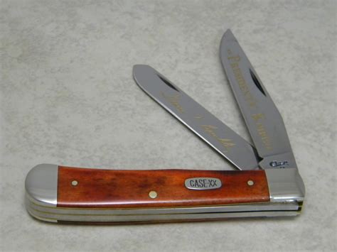 Case Xx Usa Smooth Mahogany Bone Ss Mini Trapper Knife George