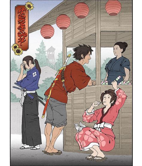Fuu Mugen Jinnosuke And Momo Samurai Champloo Drawn By Jed Henry Danbooru