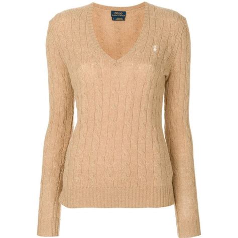 polo ralph lauren v neck cable knit jumper 152 liked on polyvore featuring tops sweaters