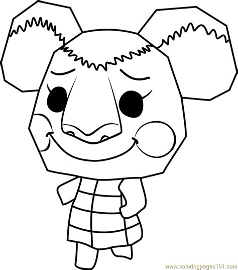 Huggy Animal Crossing Coloring Page for Kids - Free Animal Crossing Printable Coloring Pages