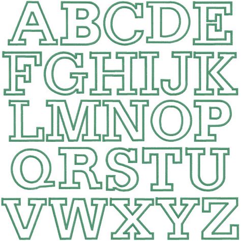 Outline Block Embroidery Font Annthegran