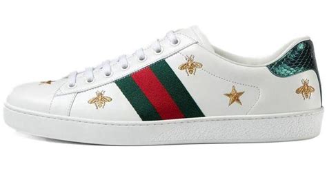Gucci Ace Embroidered Bees And Stars In White For Men Lyst