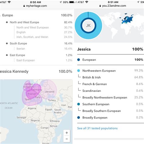 Got My Results In Myheritage Compared To 23andme A Little Curious