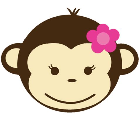 Girl Monkey Clip Art Babyface 128 Birthday Invitations