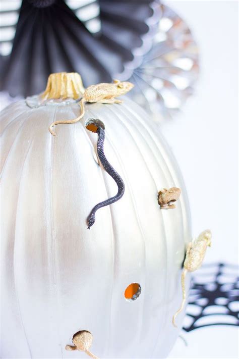 A Creepy Crawly Pumpkin Decorating Idea Pumpkin Decorating No Carve