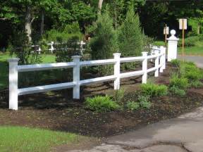 A split rail fence is made out of horizontal wood or vinyl rails connected by vertical posts. white split rail fence - Google Search | Fence landscaping, Backyard fences, Farm fence