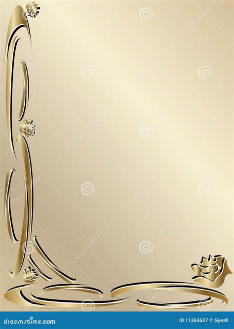 Wedding Invitation Elegant Gold Border Stock Vector Illustration Of
