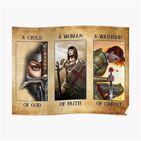 A Child Of God A Woman Of Faith A Warrior Of Christ Canvas Poster