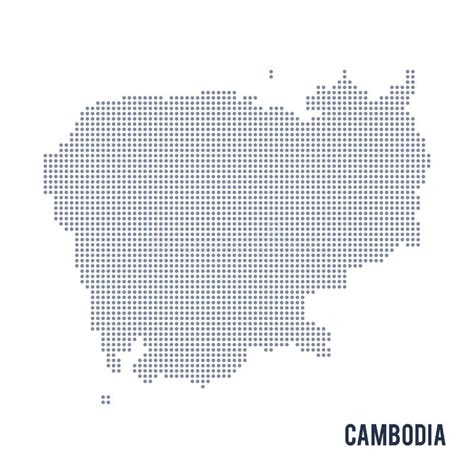Vector Dotted Map Of Cambodia Isolated On White Background Stock