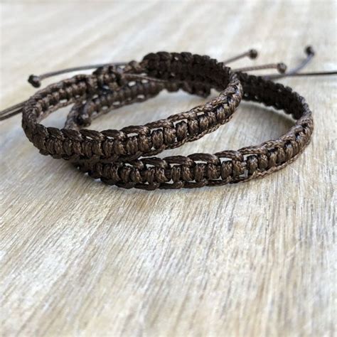 See more ideas about matching couple bracelets, couple bracelets, bracelets. Brown Macrame Couple Bracelets | Diy leather bracelet, Bracelets for men, Couple bracelets