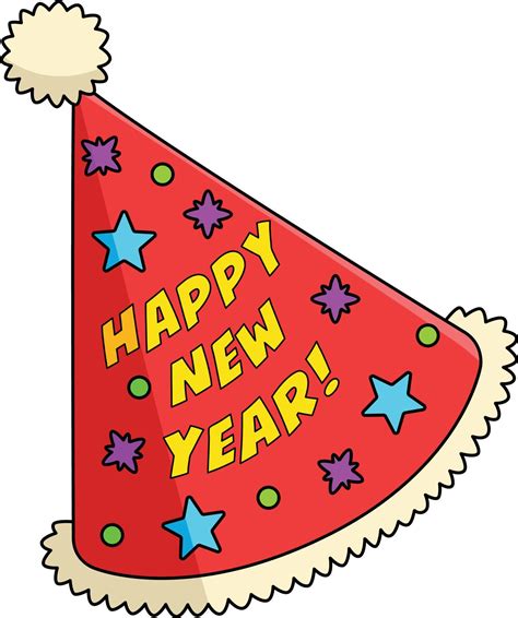 New Years Eve Party Hat Cartoon Colored Clipart 13117833 Vector Art At