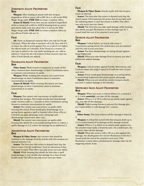 When making an attack with a finesse weapon, you use your choice of your strength or dexterity modifier for the attack and damage rolls. Expanded Blacksmithing by roflcopterswosh | Dnd 5e ...