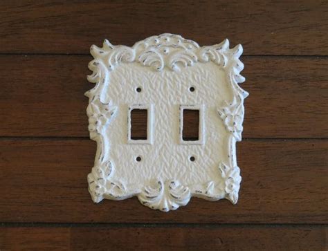 Antique White Switch Plate Double Toggle Switchplate Cover Etsy
