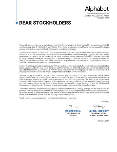 If playback doesn't begin shortly, . Alphabet Inc. 2020 Definitive Proxy Statement DEF 14A