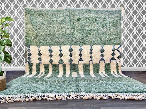 Stylish Moroccan Green Rug 8x10ft Authentic Moroccan Etsy In 2020