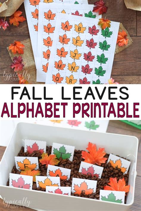 Printable Alphabet Cards Fall Leaves Fall Preschool Activities