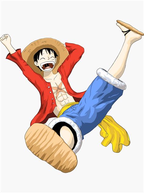 Monkey D Luffy Jumping Sticker For Sale By Briandahweasel Redbubble