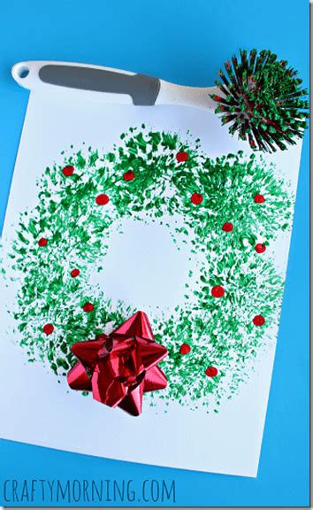 Christmas Wreath Painting with a Brush