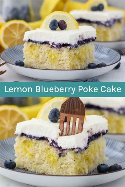 Lemon Blueberry Poke Cake Recipe Easy Pudding Cake Idea Easy Puddings Poke Cake Easy Cake