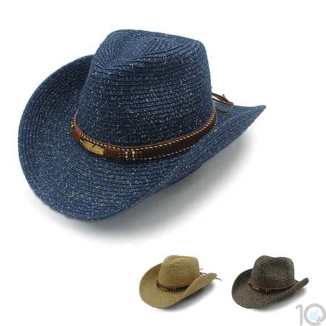 Buy Online India 10dare Cowboy Straw Hat With Native American Motif