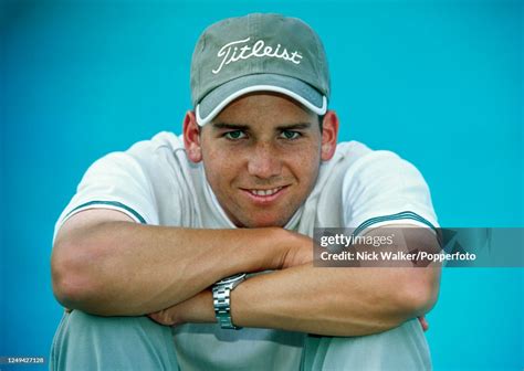 Sergio Garcia Of Spain Sat On Wentworth Golf Clubs Swimming Pool