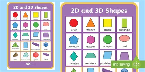 3d Shapes Poster Free Printable