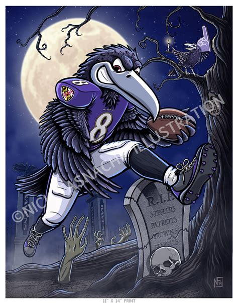 Ravens Football Art Print Lamar Jackson Baltimore Ravens Etsy