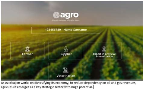 Azerbaijan Gets Digital With “eagro” E Agriculture