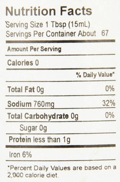 Soy Sauce Nutrition Label Ythoreccio