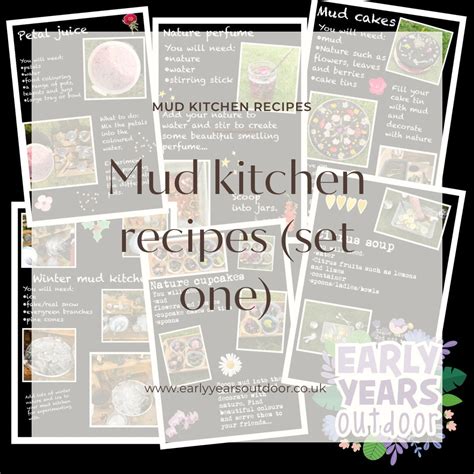 Original Set Mud Kitchen Recipe Cards Downloadable Pdf For Printing
