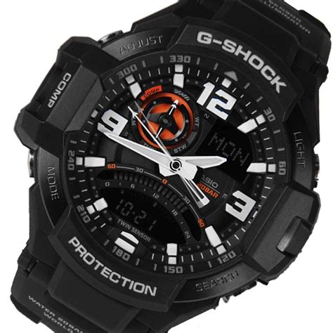 However, this new aviator sports a lot more readable dial with analogue and digital displays combined for (almost) perfect usability. CASIO G-SHOCK GA-1000-1A GA-1000-1ADR AVIATOR TWIN SENSOR ...